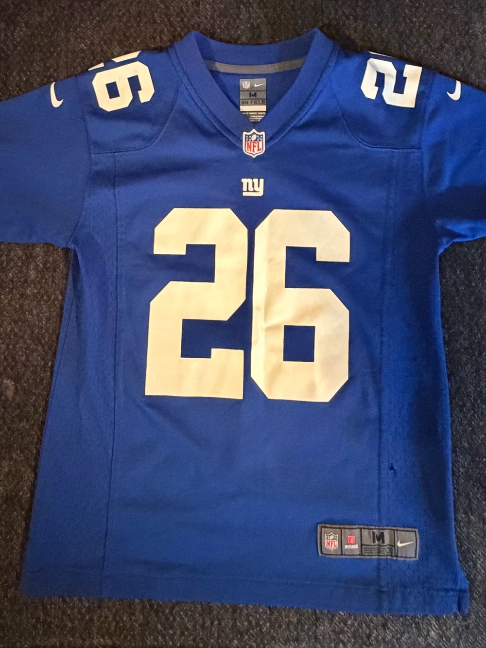 Nike Kids' NFL Blue #26 Saquon Barkley Football Jersey